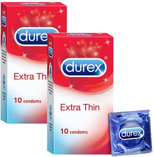 DUREX Extra Thin Condoms for Men - 10 Count Pack of 2 Condom