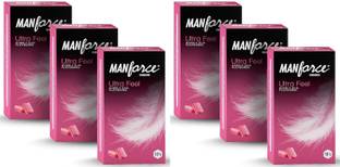 MANFORCE Ultra Feel Bubblegum Flavoured Condoms for Men - 10 Pcs x Pack of 6 Condom