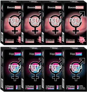 NottyBoy Super Value Pack Bubblegum Flavour & 4 IN 1, Dotted, Ribbed, Extra Time, Thin Condom