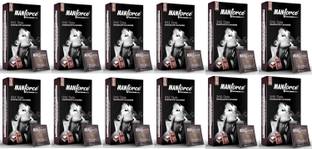 MANFORCE Xotic Chocolate Flavoured Condoms for Men - 10 Pcs x Pack of 12 Condom