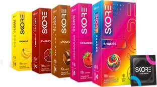 SKORE Dotted Banana,Cherry,Chocolate,Shades,Strawberry Condom