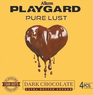 ALKEM Playgard purelust extra dotted dark chocolate flavour in Condom