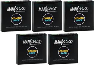 MANFORCE Combo Pack Chocolate Strawberry Coffee Black Grapes Melon Condom ,20 Pcs x 5 Condom