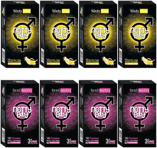 NottyBoy Ribbed, Dotted, Contour and Fruit Banana Flavoured Combo Pack Condom