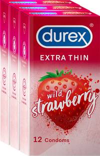 DUREX Extra Thin Intense Strawberry Flavoured Condom