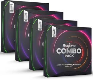 MANFORCE Combo Pack Chocolate Strawberry Coffee Black Grapes Melon Condom ,20 Pcs x 4 Condom