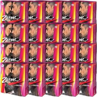 Zaroor Pink Coloured Flavoured Lubricated Condom 3's Men Condom
