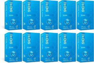 SKORE Blues Condoms – Blue Coloured (Pack of 10, 100 Sheets, 10N Each) Condom