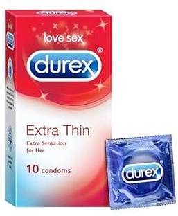 DUREX Condom Pack real intense with security & protection for Men (Extra Thin)10 count Condom
