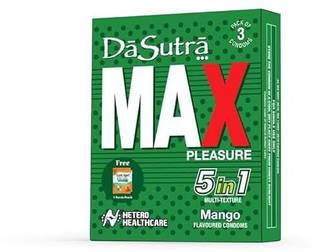 Da Sutra Max Pleasure Condoms 3's Pack - With 396 dots | 5 in1 multi-textured condoms Condom