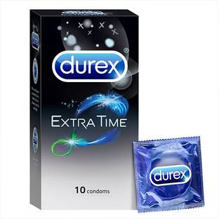 DUREX Extra Time Condoms for Men - 10 Count Pack of 1 Condom