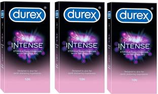 DUREX Intense Dotted and Ribbed Condom (Pack of 3) Condom