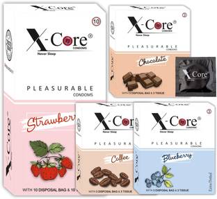 X-Core Air Extra Dots Condoms For Men, with Free Tissue and Disposal bag - 19 Condom Condom