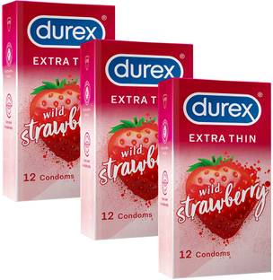 DUREX Extra Thin Intense Strawberry Flavoured Condom