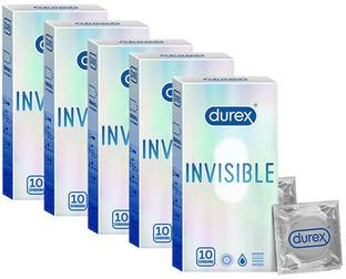DUREX Invisible Super Ultra Thin Condoms for Men - 10 Count Pack Of 5 Condom