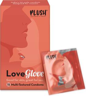 PLUSH Love Glove 3-1 Multitextured Condoms- Ribbed, Contoured and Dottede Condom