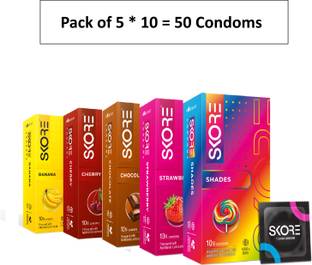 SKORE Dotted Banana,Cherry,Chocolate,Shades,Strawberry Condom