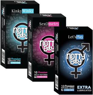 NottyBoy Ribbed, Dotted, Contoured, Extra Thin and Extra Lubricated Condom