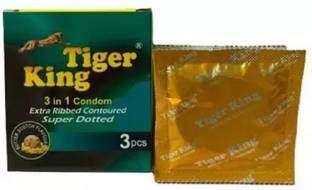Riya Touch qWDFRTIGER KING CONDOM EXTRA RIBBED SUPER DOTTED BUTTER SCOTCH FLAVOURED FTH54 Condom