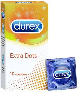 DUREX Extra Dotted Condoms for Men - 10 Count Pack of 1 Condom