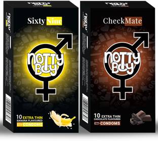 NottyBoy Fruit Banana Flavour and Delicious Chocolate Flavoured For Oral Condom