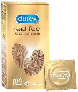 DUREX 10 Count| For Real Skin on Skin Feeling| Latex Free Pack Of 1 Condom