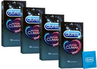 DUREX Mutual Climax Condoms for Men & Women - 10 Count Pack Of 4 Condom