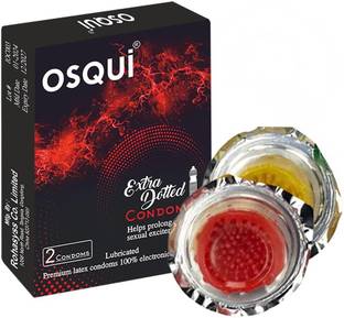 OSQUI Extra Lubricated Dotted Condom For Man (Pack of 2) Condom