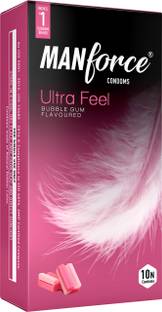 MANFORCE Ultra Feel Bubblegum Flavoured Box Of 10 Condoms Condom
