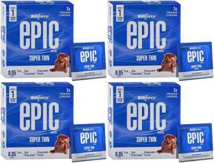 MANFORCE Thin Premium Condoms for Men Silk Chocolate Flavour Condom (3 Sheets) (1) Condom