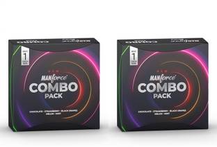 MANFORCE Combo Lubricated Dotted Condom | Assorted Flavors x Pack of 2 Condom