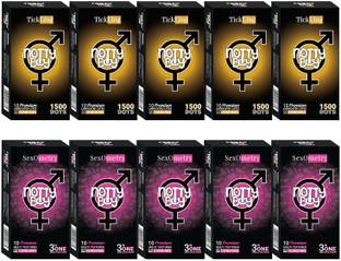 NottyBoy Extra Dotted 1500 Dots, Contoured, Ribbed Combo Pack Condom