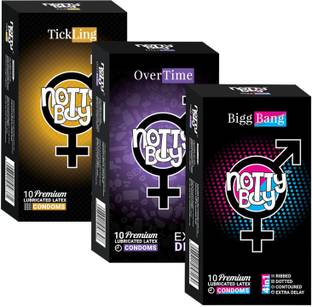 NottyBoy EXTRA TIME, EXTRA RIBS, EXTRA DOTS Combo Pack Condom