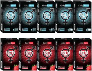 NottyBoy Ultra Thin Plain and Tropical Fruit Strawberry Flavoured Combo Pack Condom