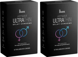 Formen Joymax Ultra Thin Condoms For Men|10-Count With Disposable Pouches|Natural Latex Condom