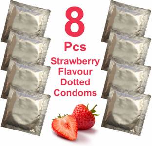 eyurva Strawberry Flavour Dotted Combo Condom