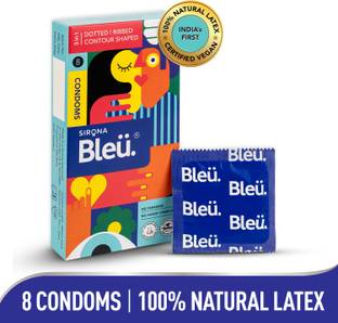Bleu 3-In-1 Condoms for Men & Women | 100% Natural Latex, Vegan & Toxin Free Condom