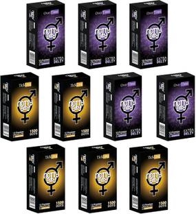 NottyBoy Extra Time Long Lasting and Extra Dotted With 1500 Dots Combo Pack Condom