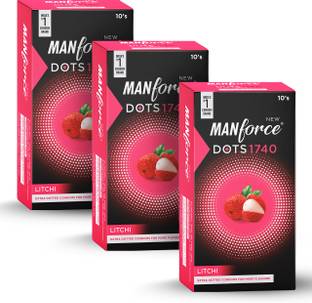 MANFORCE Litchi Flavoured - 1740 Dots| Premium, Thin Condom