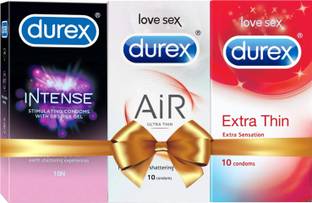 DUREX Intense , Air , Extra Thin 30 Condom (Pack of 3) Condom