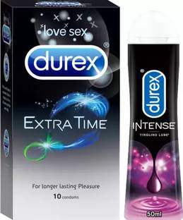 DUREX Extra Time condom 10s and Lube Intense Lubricant Gel