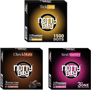 NottyBoy EXTRA DOTTED + RIBBED CHOCOLATE (3sx3 - 9Pcs) Condom