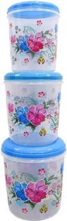 ZL square Storage Container 1 Set, 3 Pieces (1 kg, 2 kg, 3 kg) (BLUE)  - 1000 ml, 2000 ml, 3000 ml