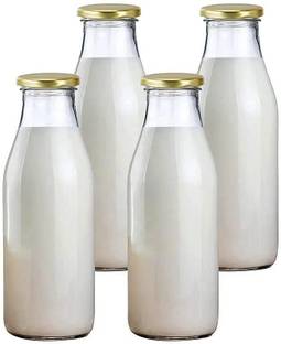 AARCGLASS Glass Milk Bottles with Lids Vintage 500 ml Glass Bottle