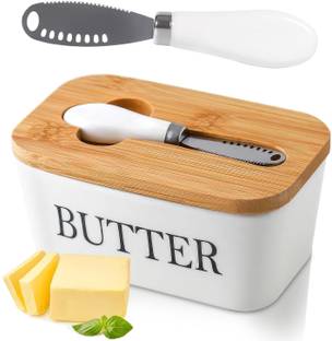 INAMRA'S Ceramic, Wooden Utility Container  - 600 ml