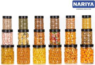 nariya PLASTIC GROCERY CONTAINER SET IN BLACK COLOR BPA FREE CONTAINER FOOD GRADE JAR  - 1200 ml, 650 ml, 350 ml