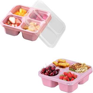 Masox Store Snack Box Divided Food Container for Candy Pasta Dried Fruits Dishwasher Safe U1 4 Containers Plastic School Lunch Box