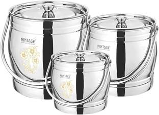 Mintage Stainless Steel Grocery Container  - 4 L, 7 L, 9.5 L