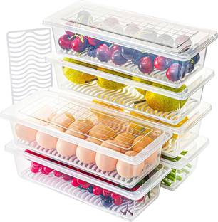 prayati 6 Fridge Storage Boxes Storage Containers (1500 ML ) Storage Basket  - 1500 ml