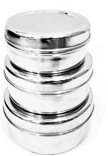 Omkar Enterprises Steel Grocery Container  - 500 ml, 350 ml, 250 ml